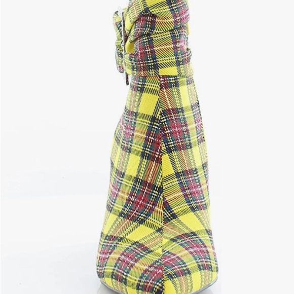 Bling Yellow Plaid Boots, Sz 11 - Picture 2 of 6